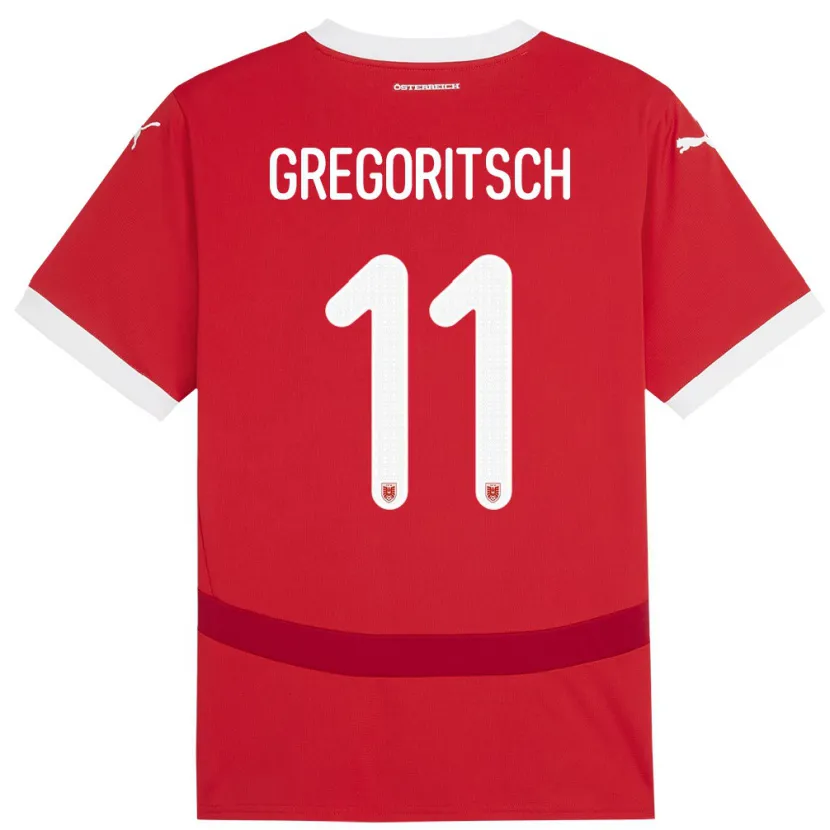 Danxen Herren Österreich Michael Gregoritsch #11 Rot Heimtrikot Trikot 24-26 T-Shirt Schweiz