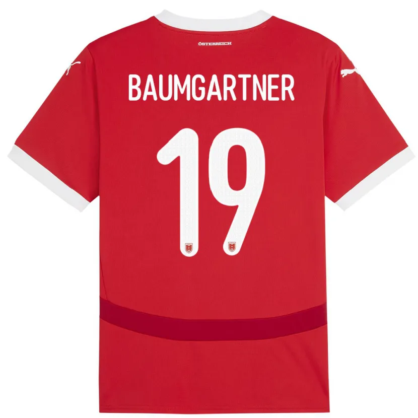 Danxen Herren Österreich Christoph Baumgartner #19 Rot Heimtrikot Trikot 24-26 T-Shirt Schweiz