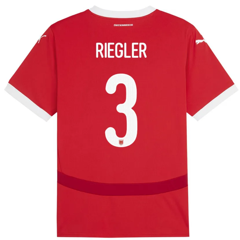 Danxen Herren Österreich David Riegler #3 Rot Heimtrikot Trikot 24-26 T-Shirt Schweiz