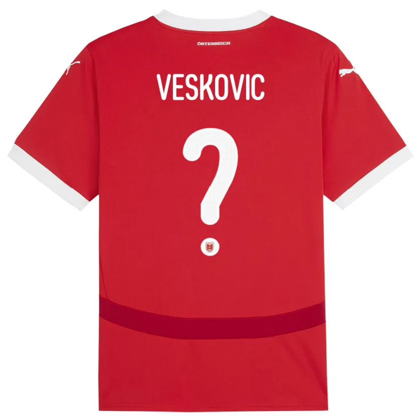 Danxen Herren Österreich David Veskovic #0 Rot Heimtrikot Trikot 24-26 T-Shirt Schweiz