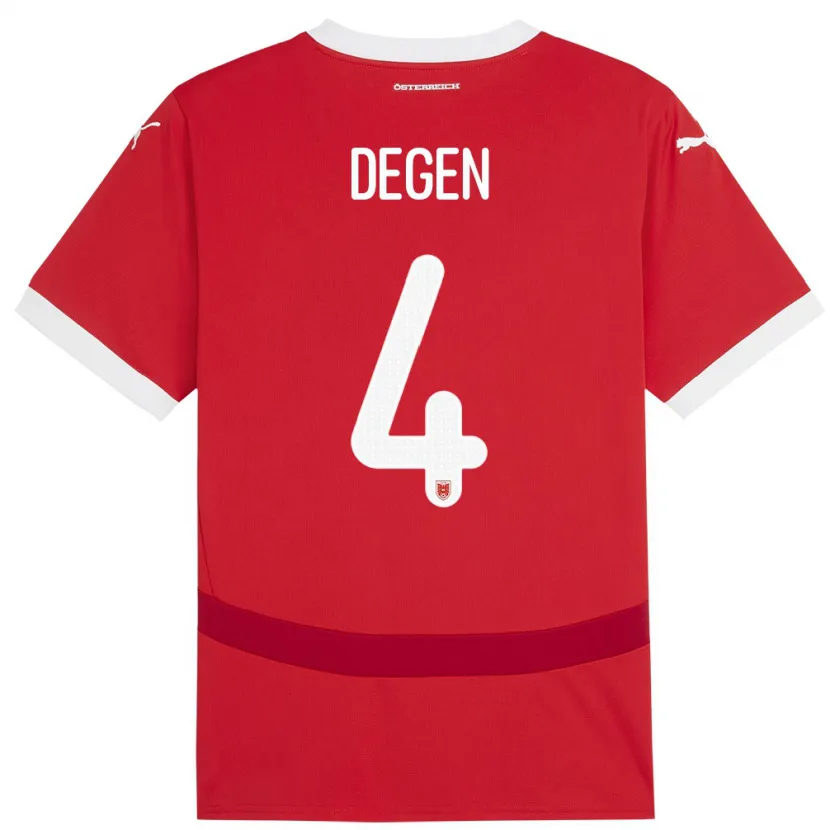 Danxen Herren Österreich Celina Degen #4 Rot Heimtrikot Trikot 24-26 T-Shirt Schweiz