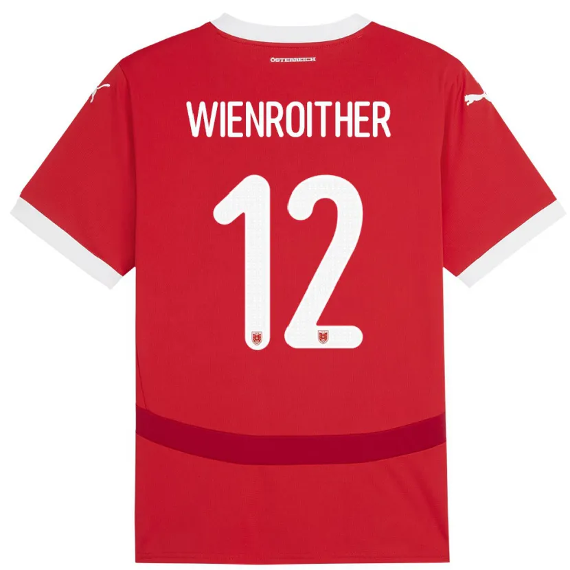 Danxen Herren Österreich Laura Wienroither #12 Rot Heimtrikot Trikot 24-26 T-Shirt Schweiz