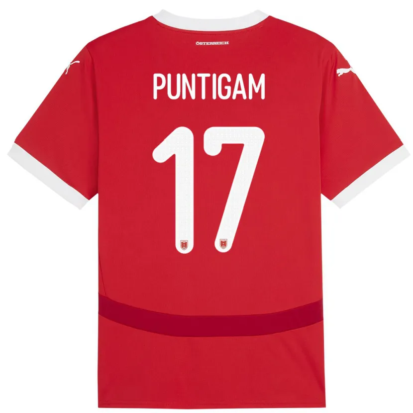 Danxen Herren Österreich Sarah Puntigam #17 Rot Heimtrikot Trikot 24-26 T-Shirt Schweiz