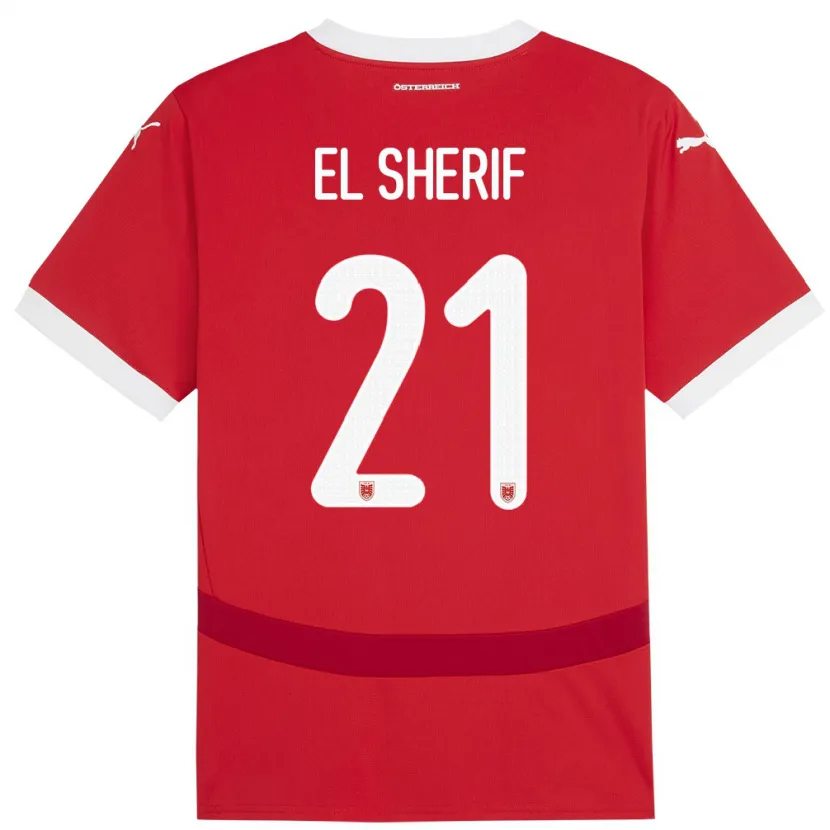 Danxen Herren Österreich Mariella El Sherif #21 Rot Heimtrikot Trikot 24-26 T-Shirt Schweiz