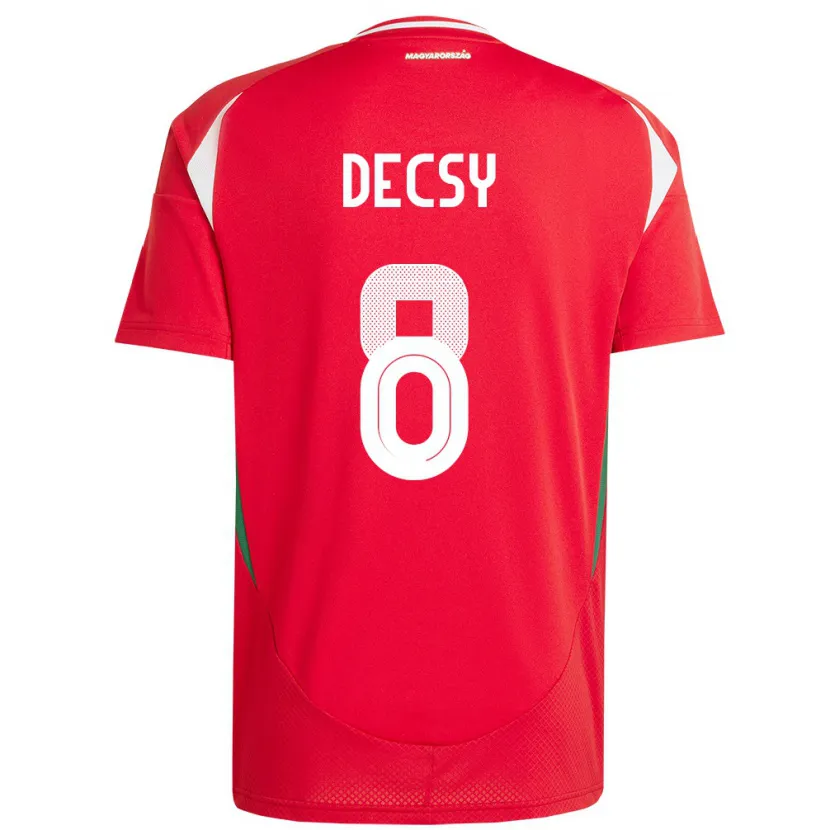 Danxen Herren Ungarn Ádám Décsy #8 Rot Heimtrikot Trikot 24-26 T-Shirt Schweiz