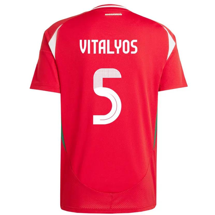 Danxen Herren Ungarn Viktor Vitályos #5 Rot Heimtrikot Trikot 24-26 T-Shirt Schweiz