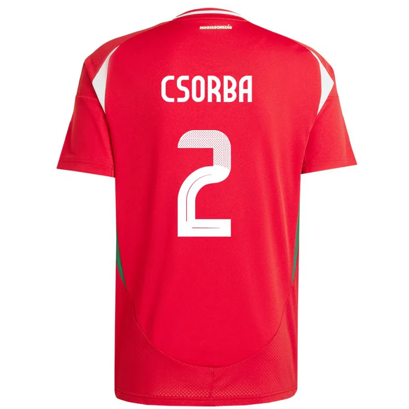 Danxen Herren Ungarn Dominik Csorba #2 Rot Heimtrikot Trikot 24-26 T-Shirt Schweiz