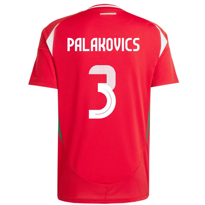 Danxen Herren Ungarn Laura Palakovics #3 Rot Heimtrikot Trikot 24-26 T-Shirt Schweiz