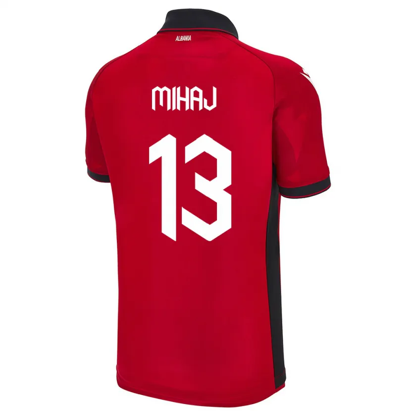 Danxen Herren Albanien Enea Mihaj #13 Rot Heimtrikot Trikot 24-26 T-Shirt Schweiz
