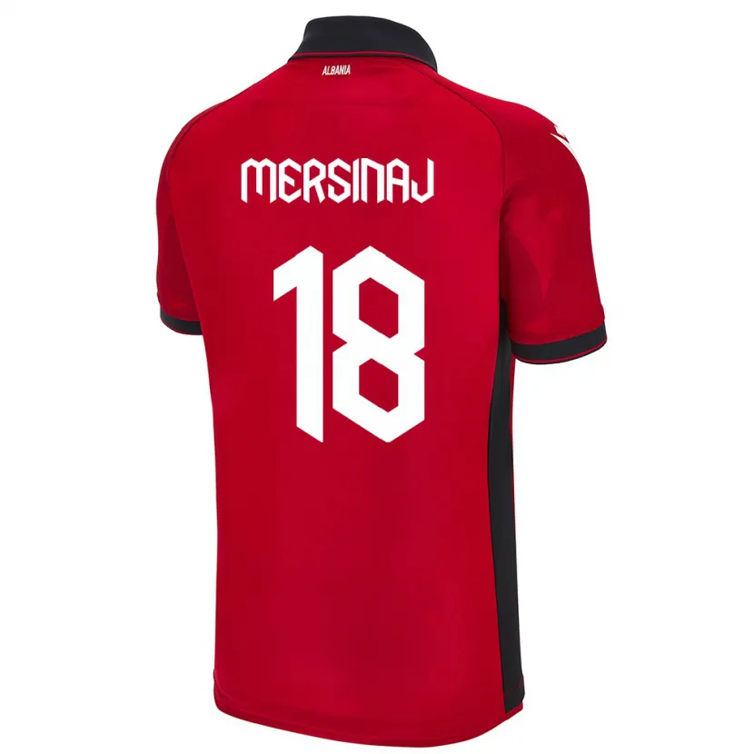 Danxen Herren Albanien Jon Mersinaj #18 Rot Heimtrikot Trikot 24-26 T-Shirt Schweiz
