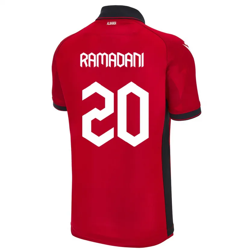 Danxen Herren Albanien Ylber Ramadani #20 Rot Heimtrikot Trikot 24-26 T-Shirt Schweiz