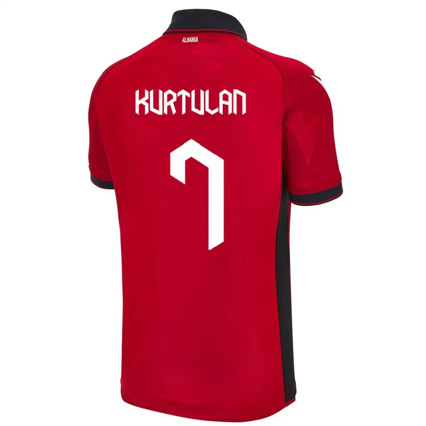 Danxen Herren Albanien Arda Kurtulan #7 Rot Heimtrikot Trikot 24-26 T-Shirt Schweiz