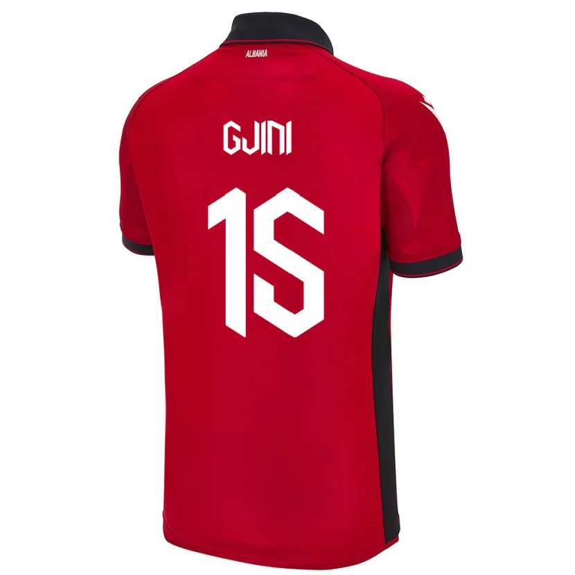 Danxen Herren Albanien Elmando Gjini #15 Rot Heimtrikot Trikot 24-26 T-Shirt Schweiz