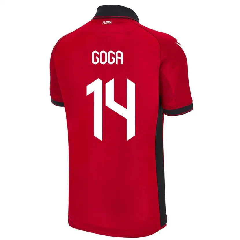 Danxen Herren Albanien Ergi Goga #14 Rot Heimtrikot Trikot 24-26 T-Shirt Schweiz