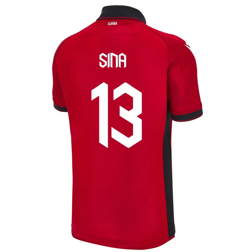 Danxen Herren Albanien Samuele Sina #13 Rot Heimtrikot Trikot 24-26 T-Shirt Schweiz