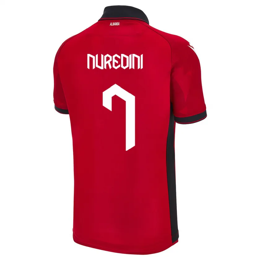 Danxen Herren Albanien Joi Nuredini #7 Rot Heimtrikot Trikot 24-26 T-Shirt Schweiz