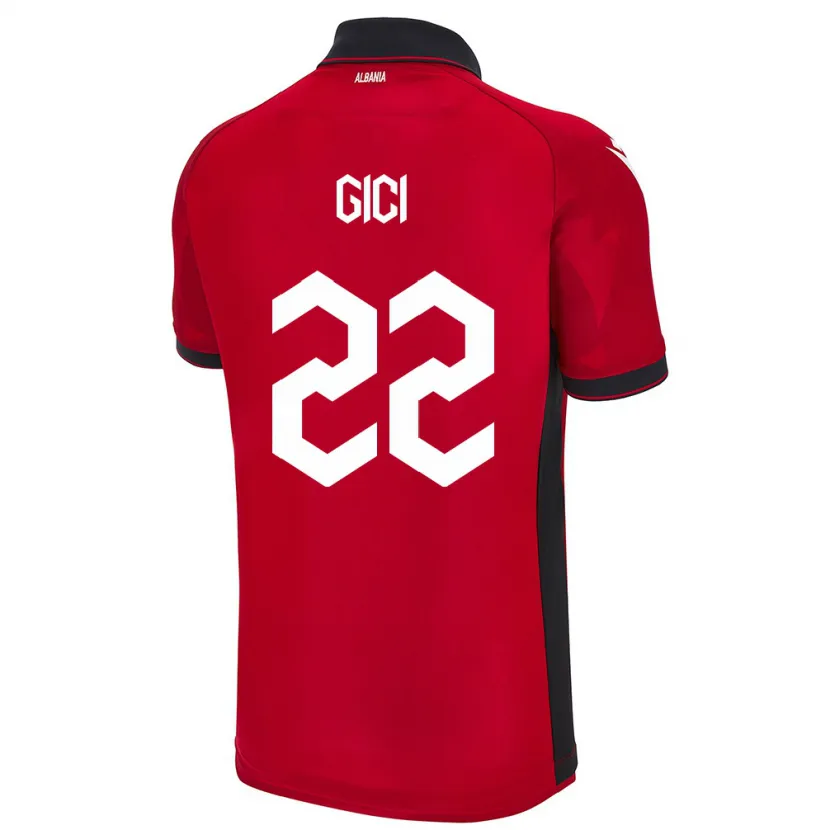Danxen Herren Albanien Matias Gici #22 Rot Heimtrikot Trikot 24-26 T-Shirt Schweiz