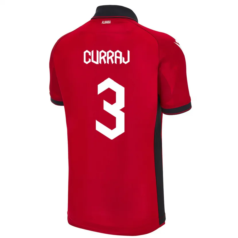 Danxen Herren Albanien Arbenita Curraj #3 Rot Heimtrikot Trikot 24-26 T-Shirt Schweiz