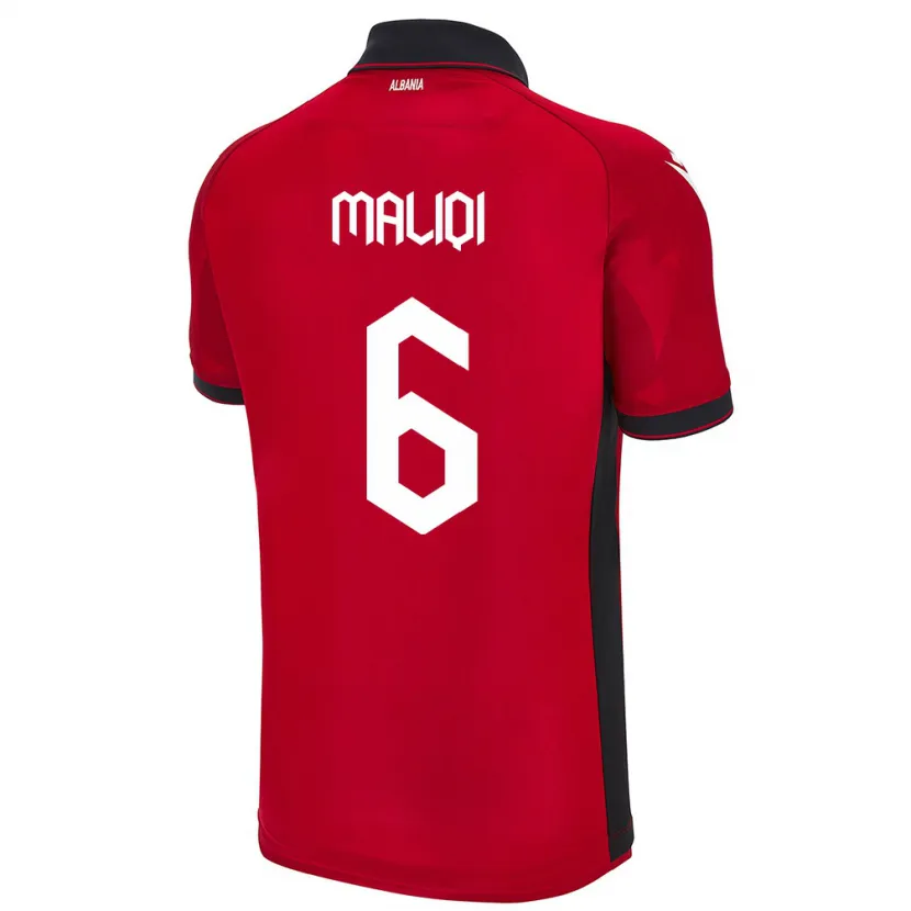 Danxen Herren Albanien Sara Maliqi #6 Rot Heimtrikot Trikot 24-26 T-Shirt Schweiz