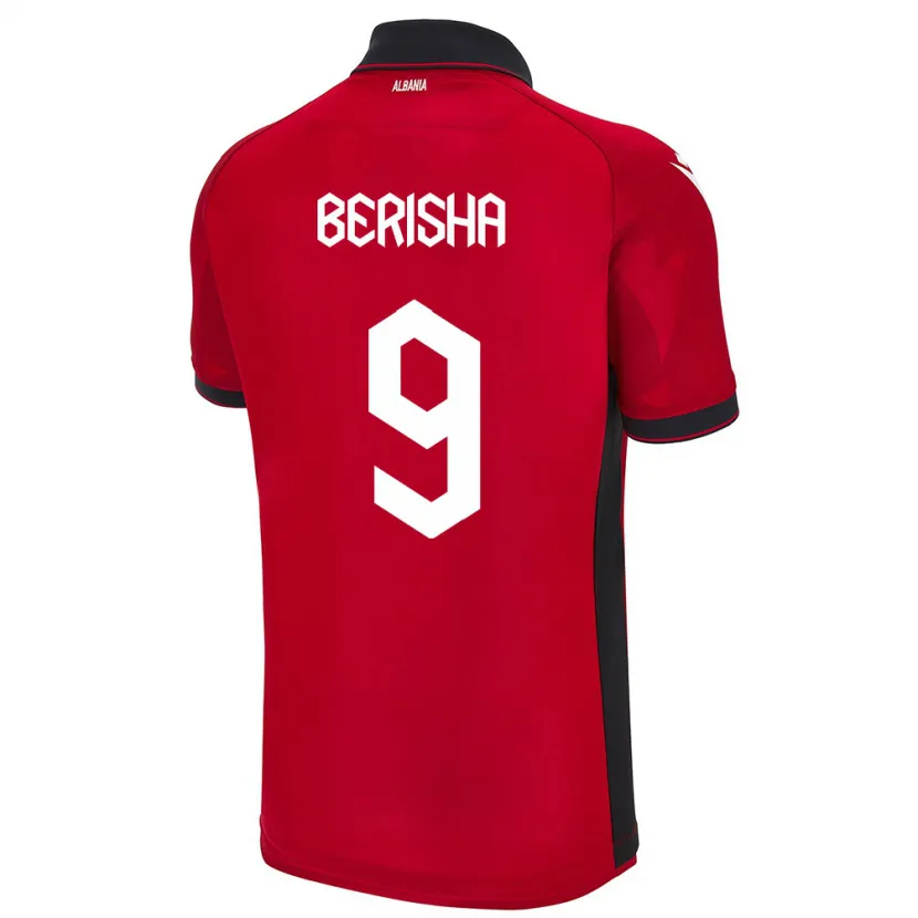 Danxen Herren Albanien Fortesa Berisha #9 Rot Heimtrikot Trikot 24-26 T-Shirt Schweiz