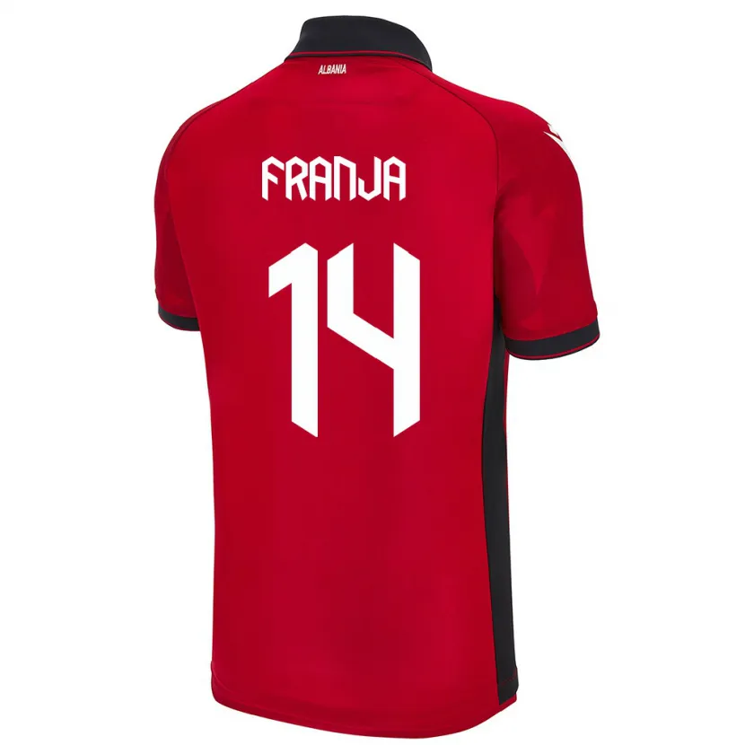 Danxen Herren Albanien Ezmiralda Franja #14 Rot Heimtrikot Trikot 24-26 T-Shirt Schweiz