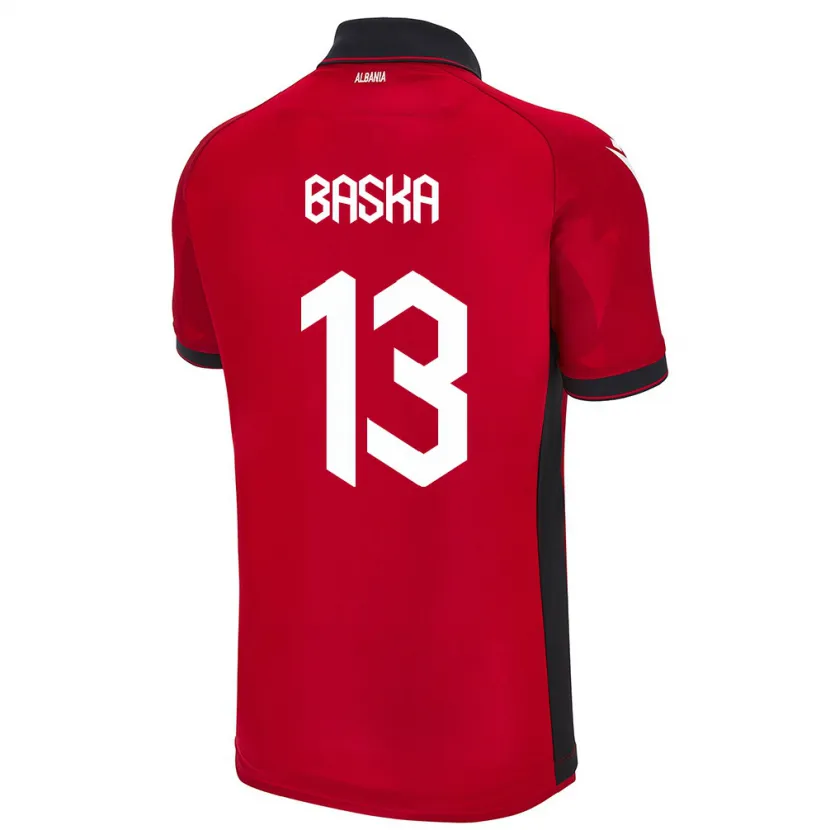 Danxen Herren Albanien Maria Baska #13 Rot Heimtrikot Trikot 24-26 T-Shirt Schweiz