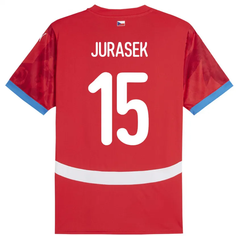 Danxen Herren Tschechien David Jurásek #15 Rot Heimtrikot Trikot 24-26 T-Shirt Schweiz
