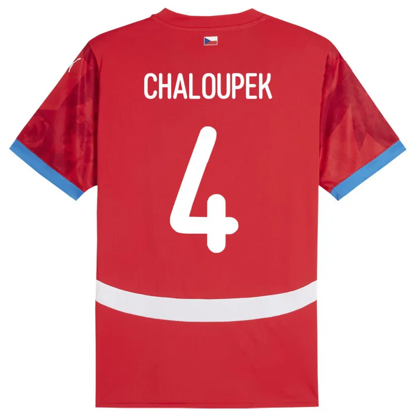 Danxen Herren Tschechien Stepan Chaloupek #4 Rot Heimtrikot Trikot 24-26 T-Shirt Schweiz
