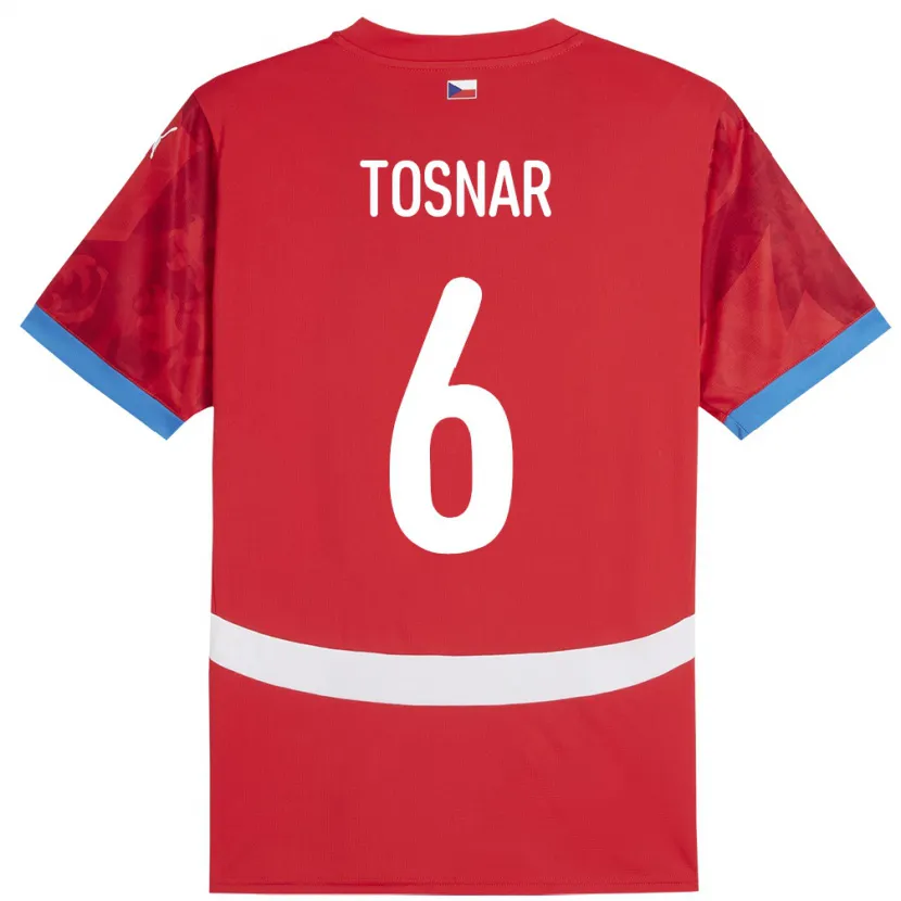 Danxen Herren Tschechien Jakub Tosnar #6 Rot Heimtrikot Trikot 24-26 T-Shirt Schweiz