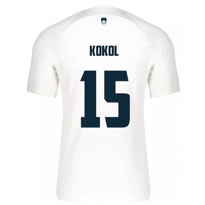 Danxen Herren Slowenien Luka Kokol #15 Weiß Heimtrikot Trikot 24-26 T-Shirt Schweiz
