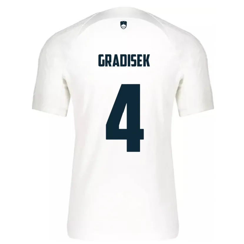 Danxen Herren Slowenien Sara Gradišek #4 Weiß Heimtrikot Trikot 24-26 T-Shirt Schweiz