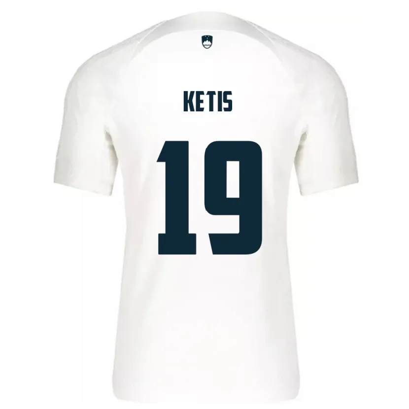 Danxen Herren Slowenien Sara Ketiš #19 Weiß Heimtrikot Trikot 24-26 T-Shirt Schweiz