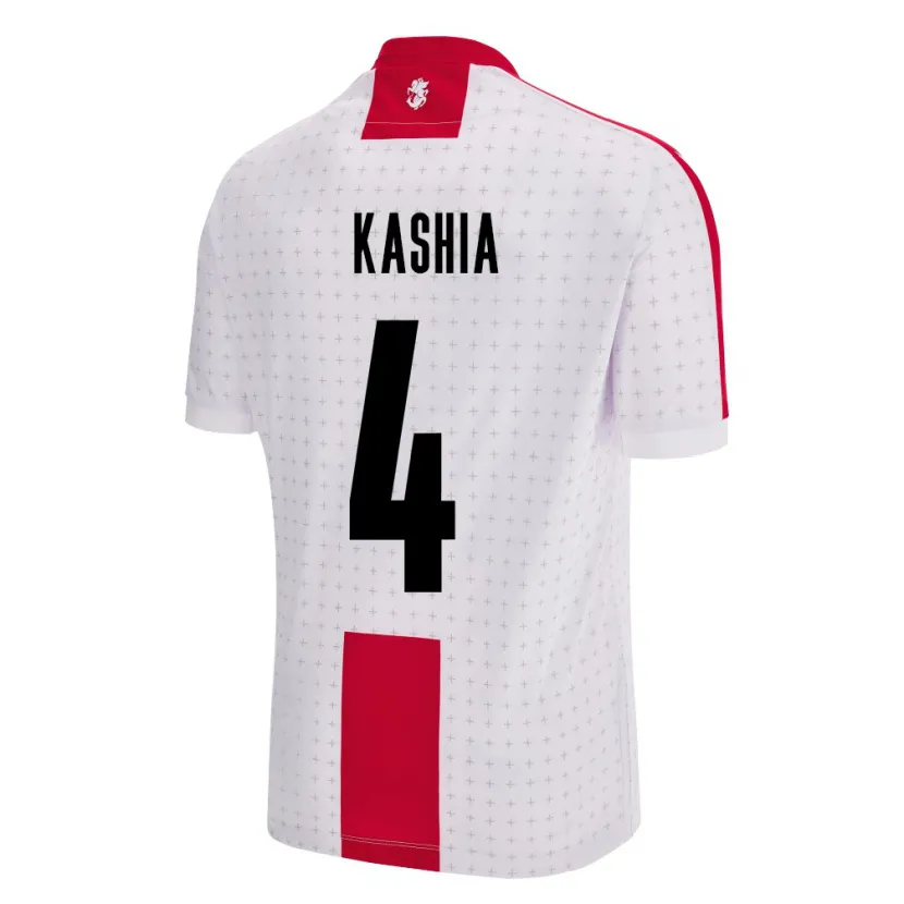 Danxen Herren Georgien Guram Kashia #4 Weiß Heimtrikot Trikot 24-26 T-Shirt Schweiz