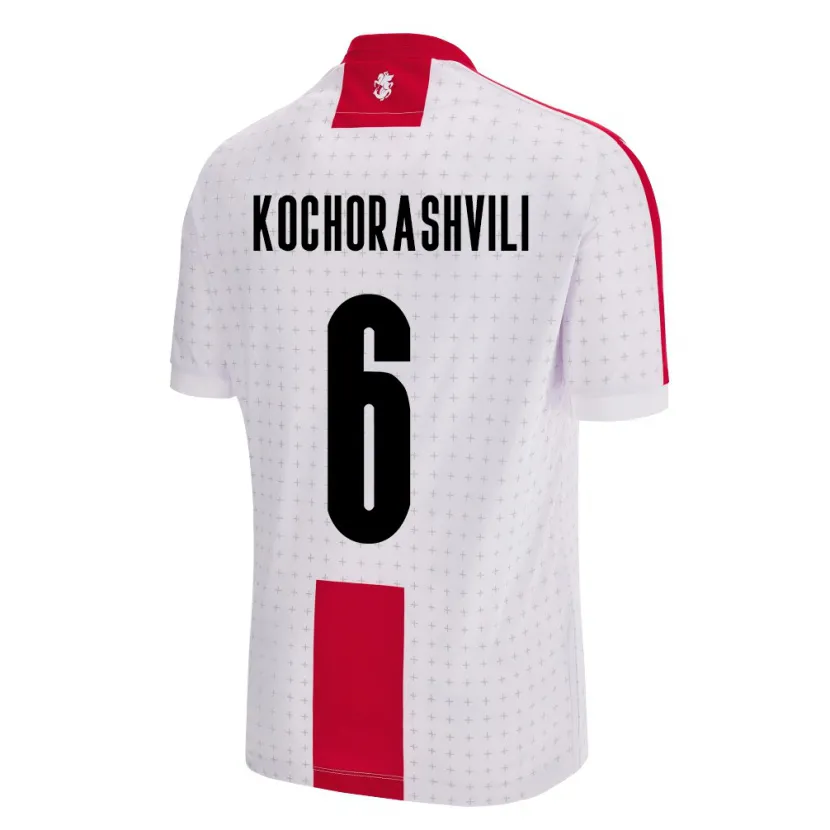 Danxen Herren Georgien Giorgi Kochorashvili #6 Weiß Heimtrikot Trikot 24-26 T-Shirt Schweiz