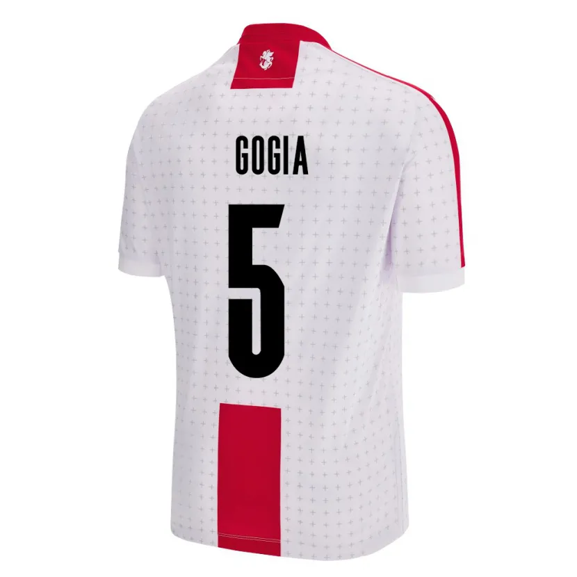 Danxen Herren Georgien Gigi Gogia #5 Weiß Heimtrikot Trikot 24-26 T-Shirt Schweiz