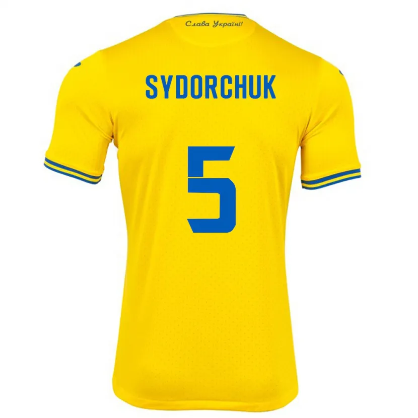 Danxen Herren Ukraine Sergiy Sydorchuk #5 Gelb Heimtrikot Trikot 24-26 T-Shirt Schweiz