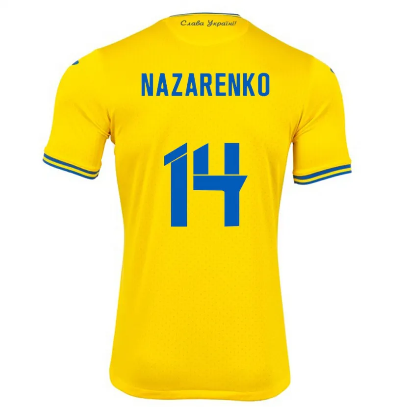 Danxen Herren Ukraine Oleksandr Nazarenko #14 Gelb Heimtrikot Trikot 24-26 T-Shirt Schweiz