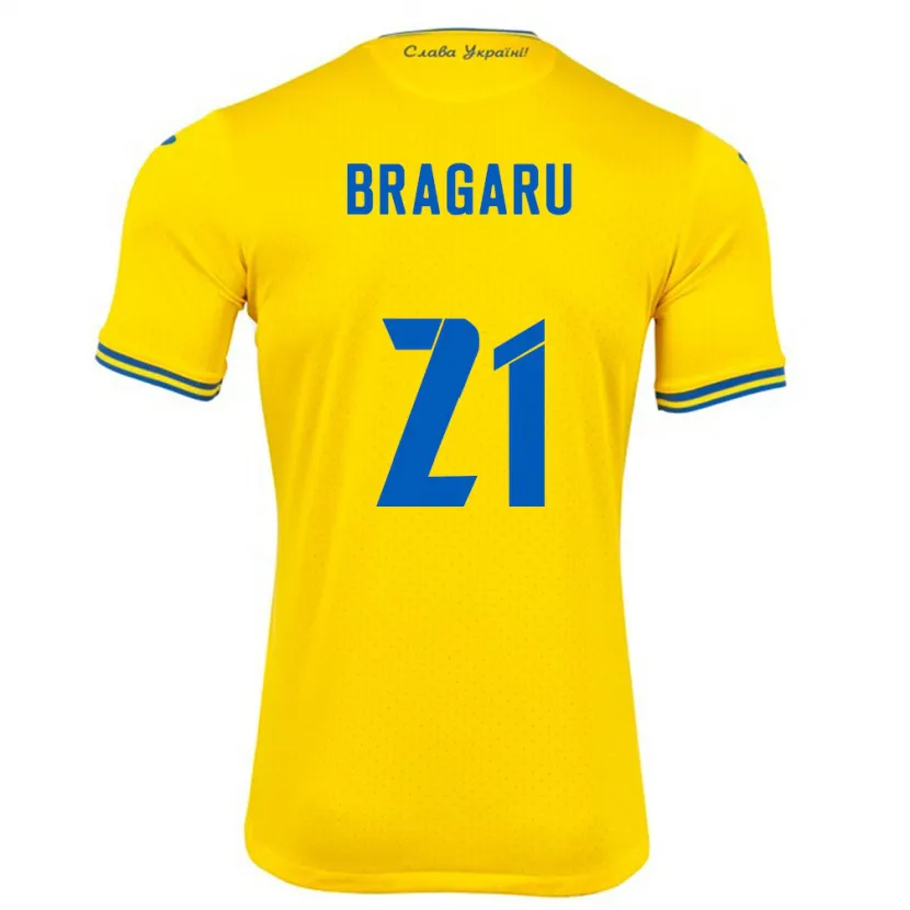 Danxen Herren Ukraine Maksym Bragaru #21 Gelb Heimtrikot Trikot 24-26 T-Shirt Schweiz