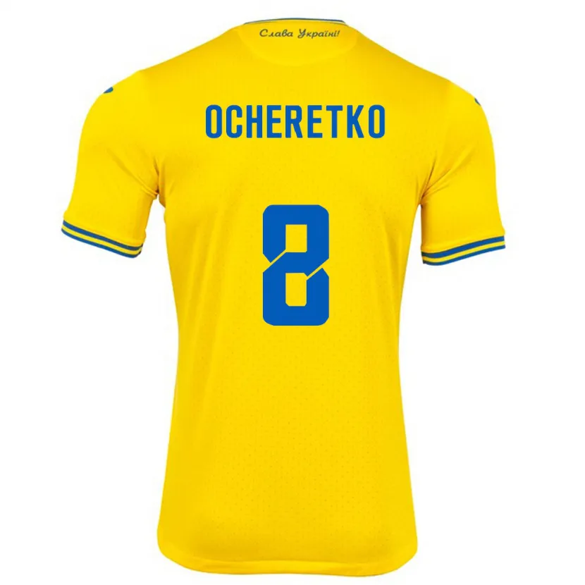 Danxen Herren Ukraine Oleg Ocheretko #8 Gelb Heimtrikot Trikot 24-26 T-Shirt Schweiz
