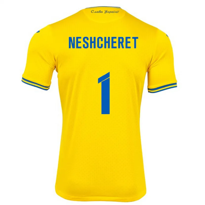 Danxen Herren Ukraine Ruslan Neshcheret #1 Gelb Heimtrikot Trikot 24-26 T-Shirt Schweiz