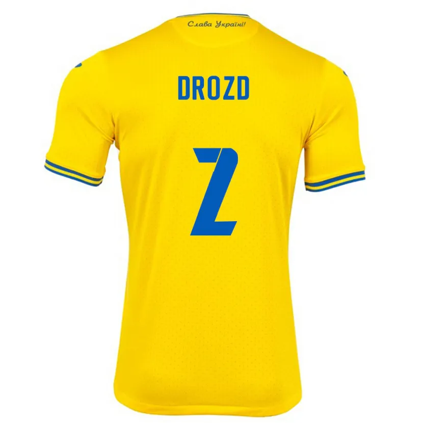 Danxen Herren Ukraine Anton Drozd #2 Gelb Heimtrikot Trikot 24-26 T-Shirt Schweiz