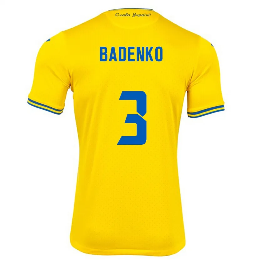 Danxen Herren Ukraine Ilya Badenko #3 Gelb Heimtrikot Trikot 24-26 T-Shirt Schweiz