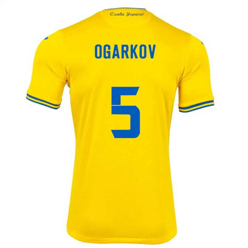 Danxen Herren Ukraine Mykola Ogarkov #5 Gelb Heimtrikot Trikot 24-26 T-Shirt Schweiz