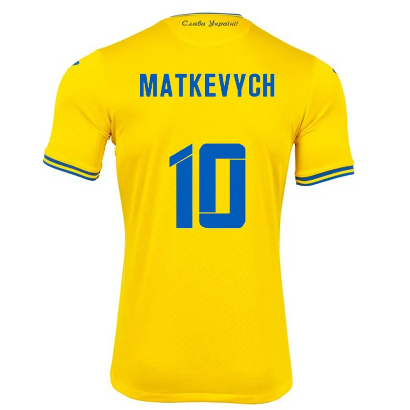 Danxen Herren Ukraine Andriy Matkevych #10 Gelb Heimtrikot Trikot 24-26 T-Shirt Schweiz