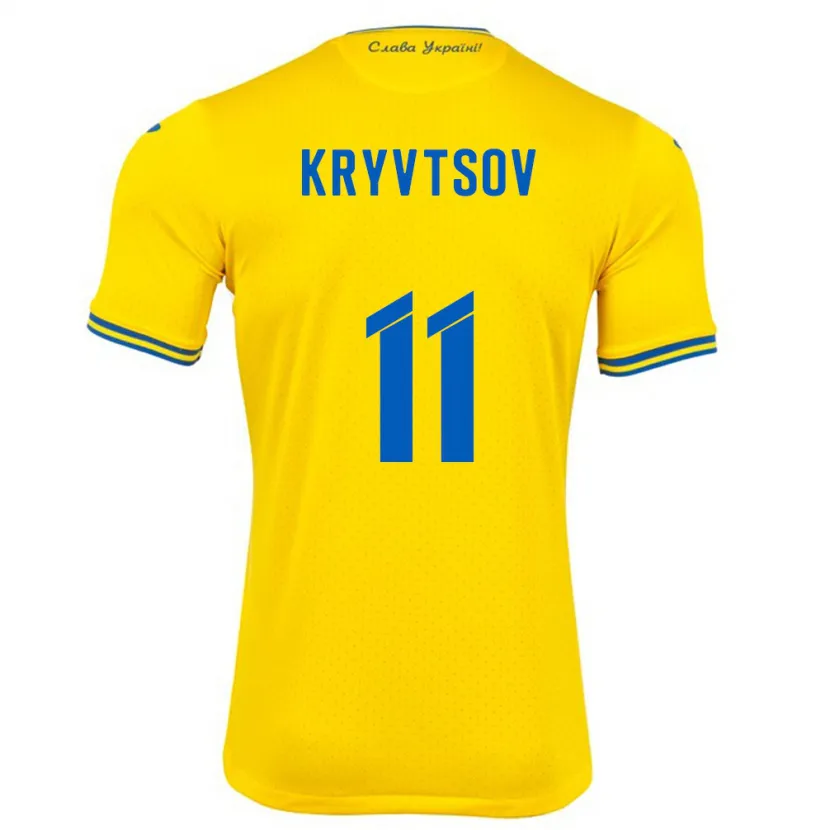 Danxen Herren Ukraine Nikita Kryvtsov #11 Gelb Heimtrikot Trikot 24-26 T-Shirt Schweiz