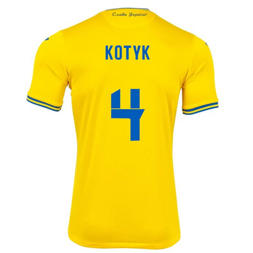 Danxen Herren Ukraine Yana Kotyk #4 Gelb Heimtrikot Trikot 24-26 T-Shirt Schweiz