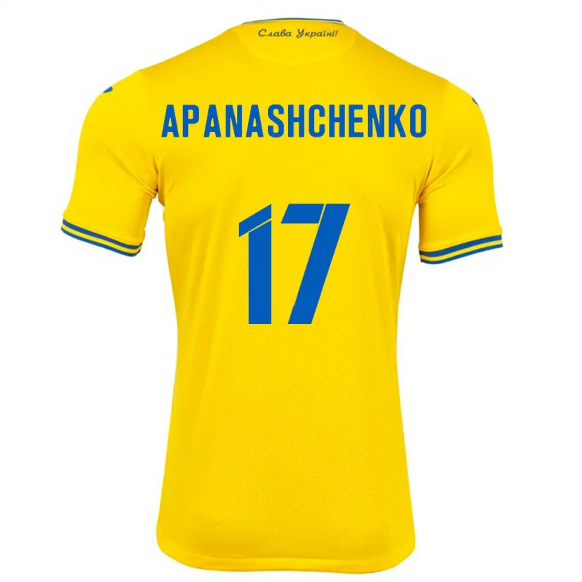 Danxen Herren Ukraine Daryna Apanashchenko #17 Gelb Heimtrikot Trikot 24-26 T-Shirt Schweiz