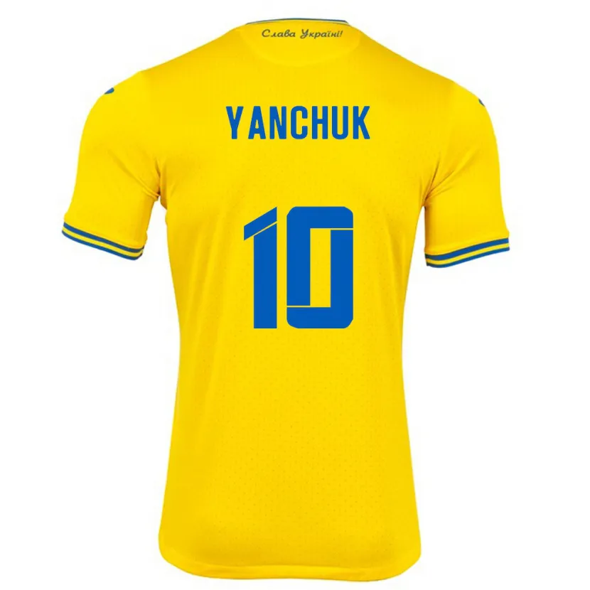 Danxen Herren Ukraine Polina Yanchuk #10 Gelb Heimtrikot Trikot 24-26 T-Shirt Schweiz