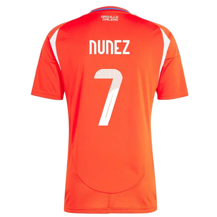 Danxen Herren Chile Marcelino Núñez #7 Rot Heimtrikot Trikot 24-26 T-Shirt Schweiz