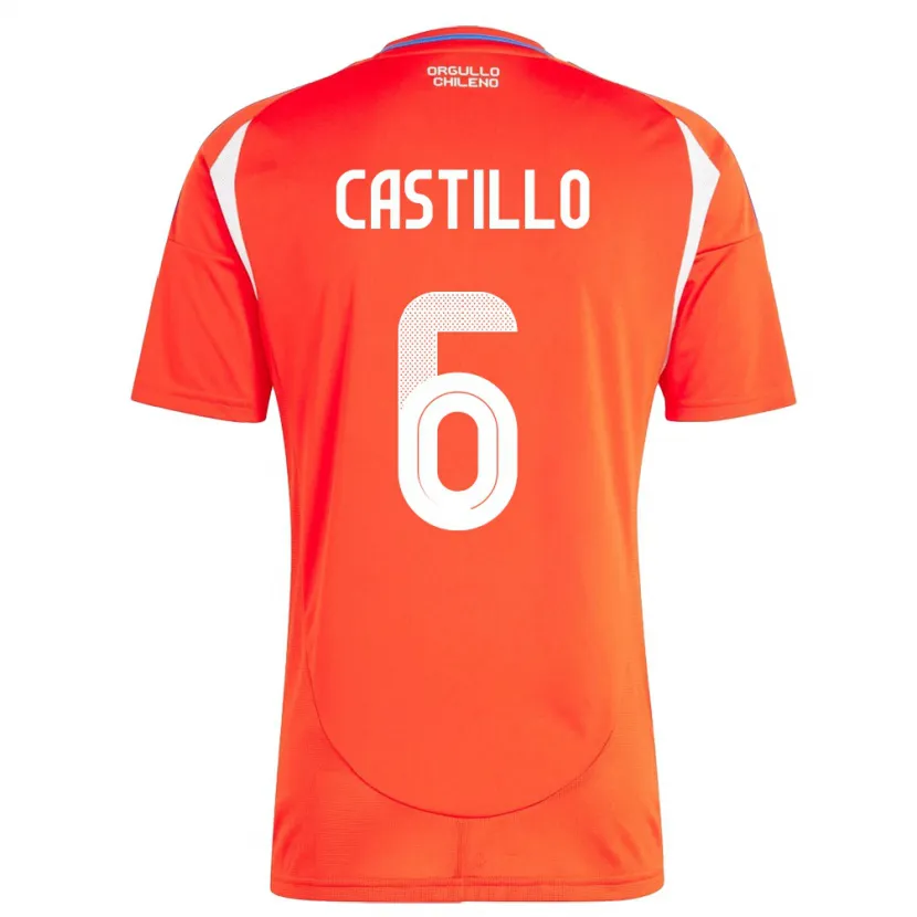 Danxen Herren Chile Cristóbal Castillo #6 Rot Heimtrikot Trikot 24-26 T-Shirt Schweiz
